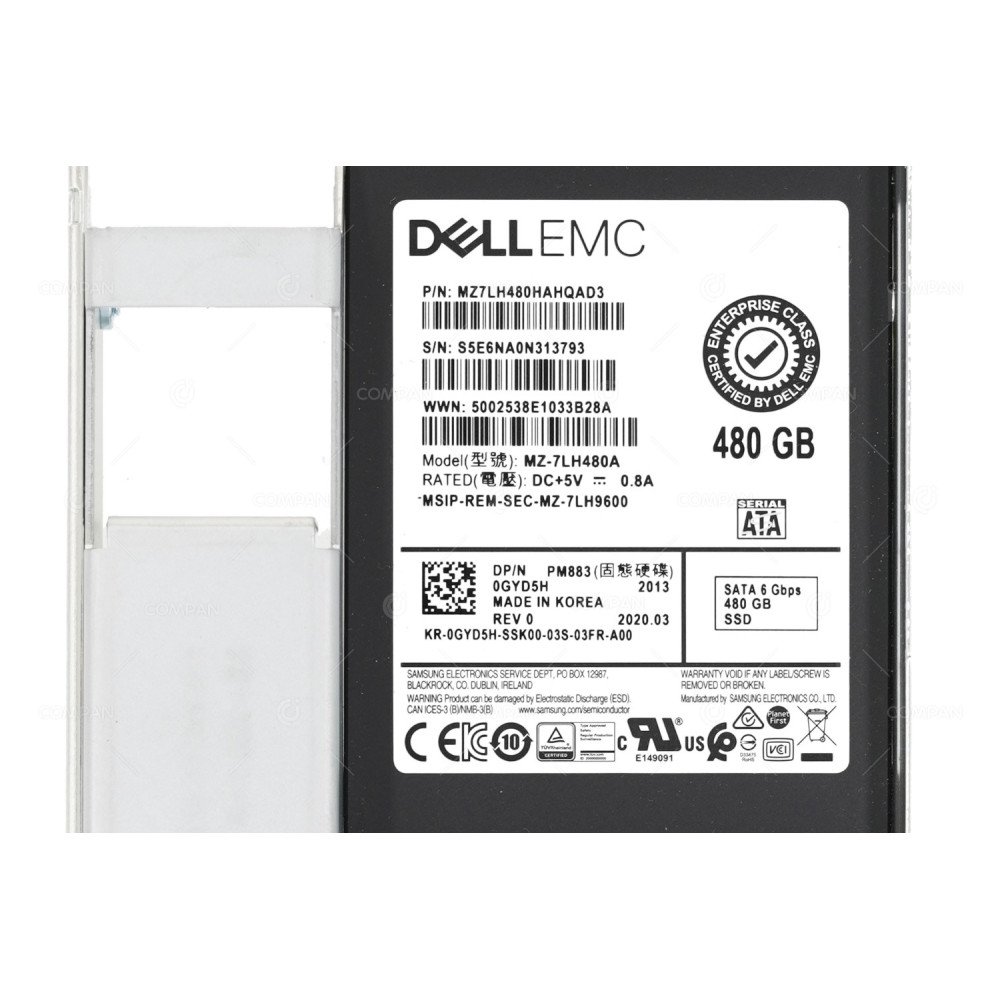 GYD5H G14 LFF  DELL SSD 480GB SATA 6G 3.5" LFF FOR DELL POWEREDGE G14